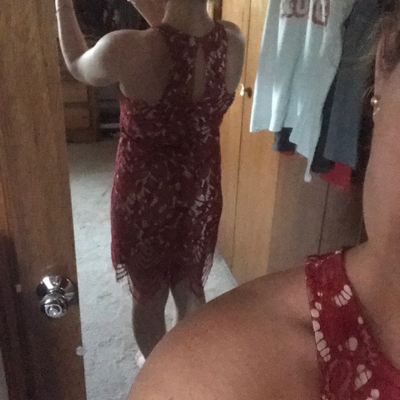Red Lace Express Cocktail Dress - Picture 8 of 8